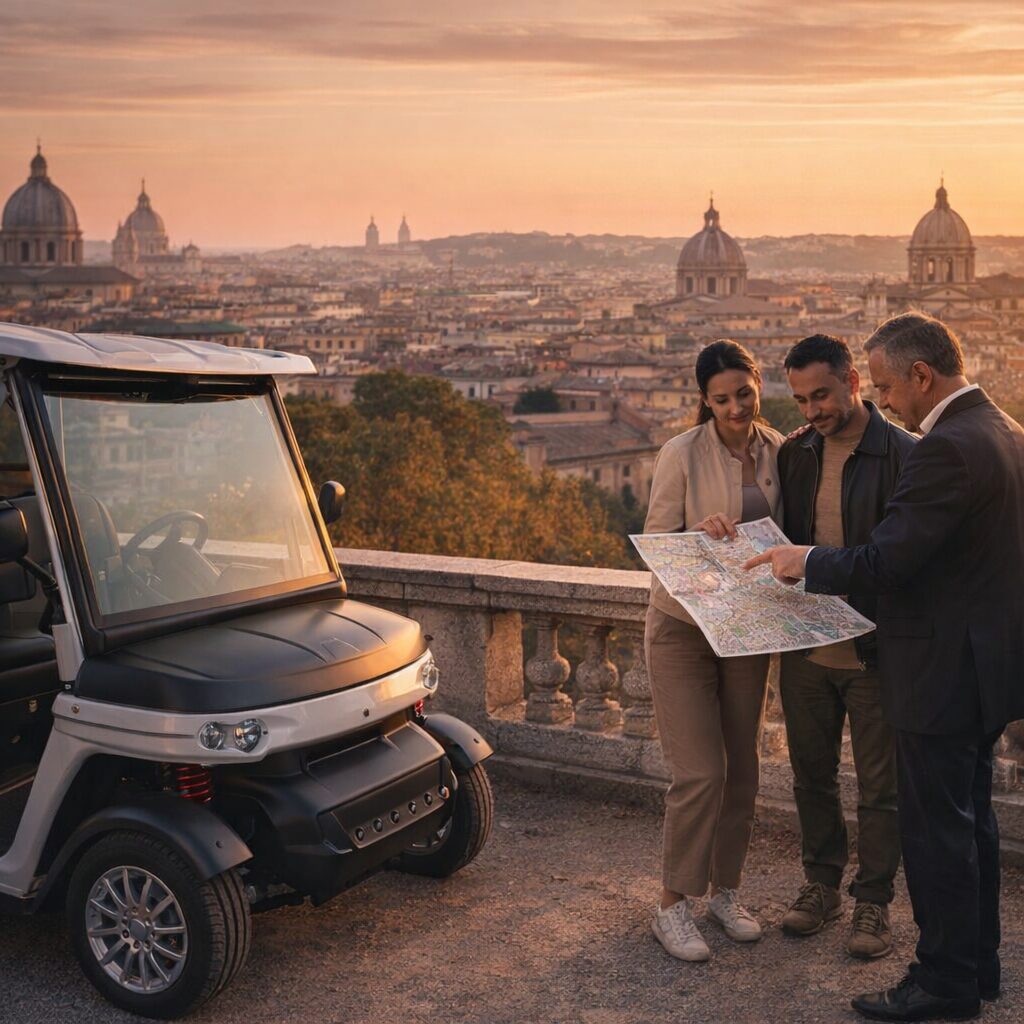 Golf cart used for private sightseeing in Rome