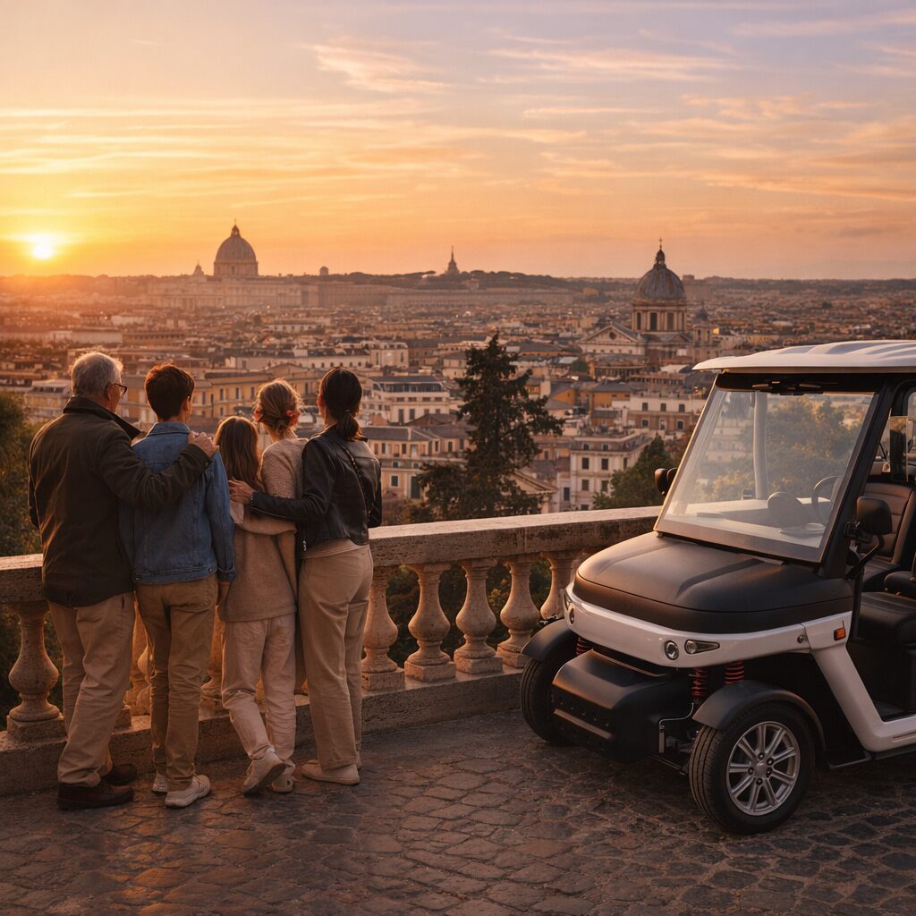 Golfcart für eine private Stadtrundfahrt durch Rom
