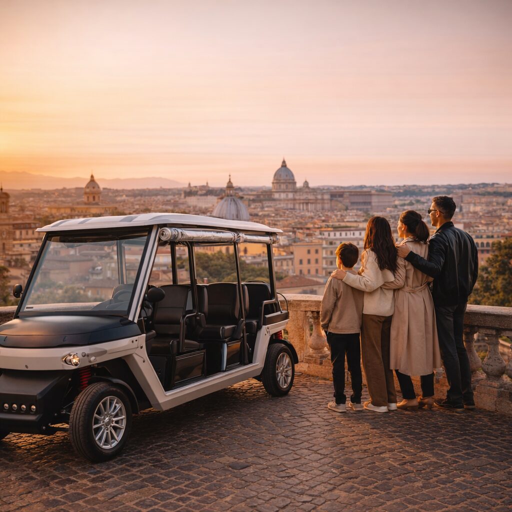 Golfcart für eine private Stadtrundfahrt durch Rom